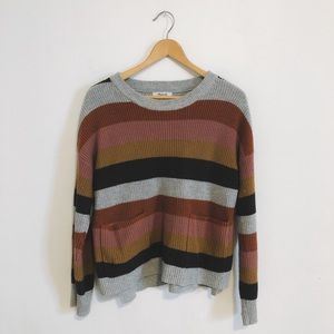 MADEWELL colorful striped knit sweater